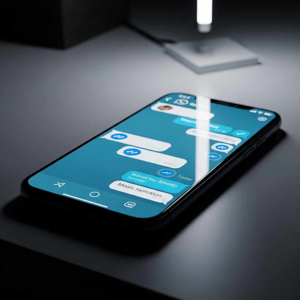 - dans la Générer une image d'un smartphone sur un bureau minimaliste avec WhatsApp ouvert affichant une vérification